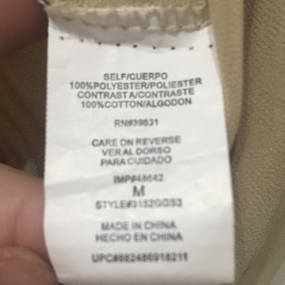 XOXO Tan Cross Front Blouse size M - Picture 5 of 7